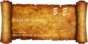 Bielik Ervin névjegykártya